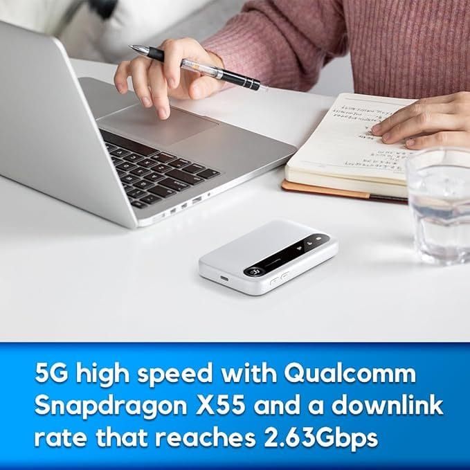 ZTE U50 guna cip Qualcomm Snapdragon X55 dengan kadar muat turun teori sehingga 2.63Gbps