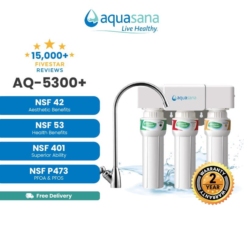 Penapis air Aquasana AQ-5300+ bersijil NSF untuk rumah