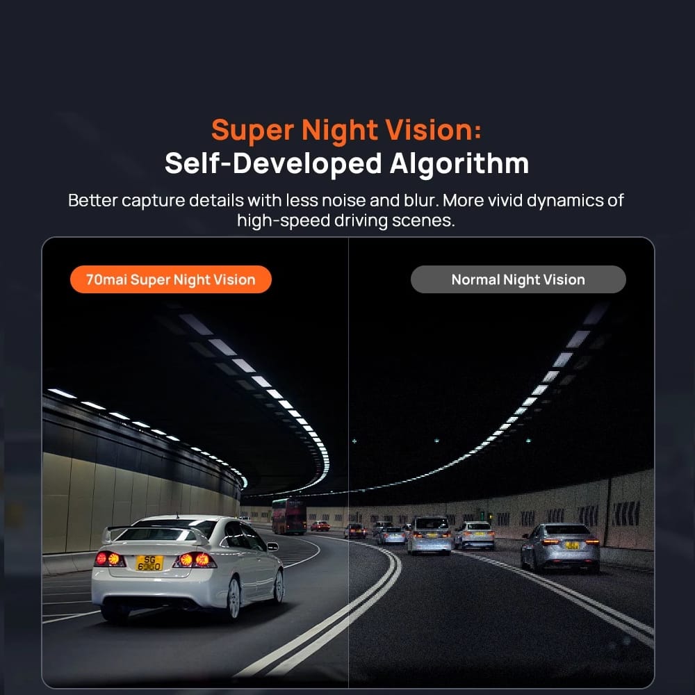Perbandingan Super Night Vision 70mai vs night vision biasa