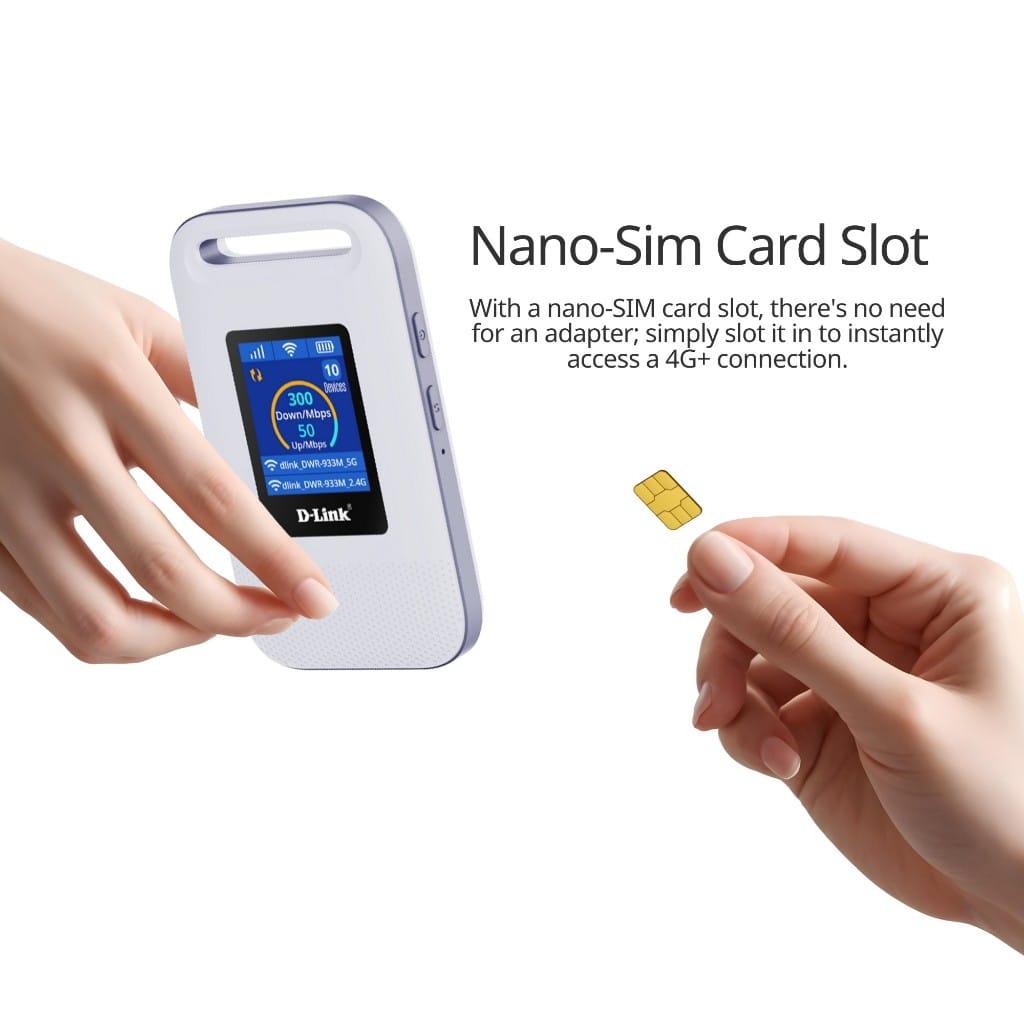 D-Link DWR-933M slot kad nano-SIM tanpa perlu adapter